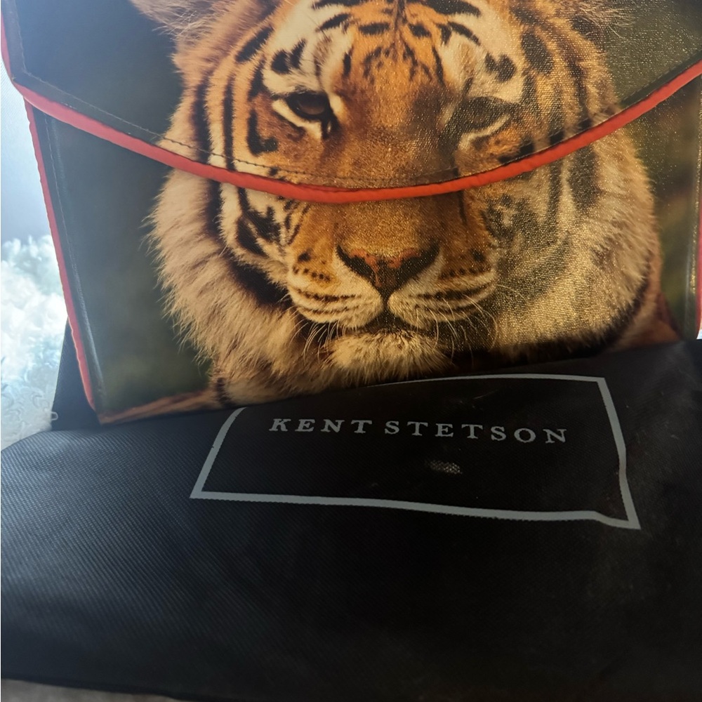 Stetson Tiger Print Clutch - Black, Brown, and Red